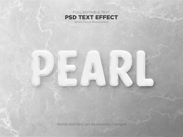 Pearl editable text effect