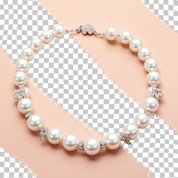PSD 透明な背景を背景にした真珠のネックレス
