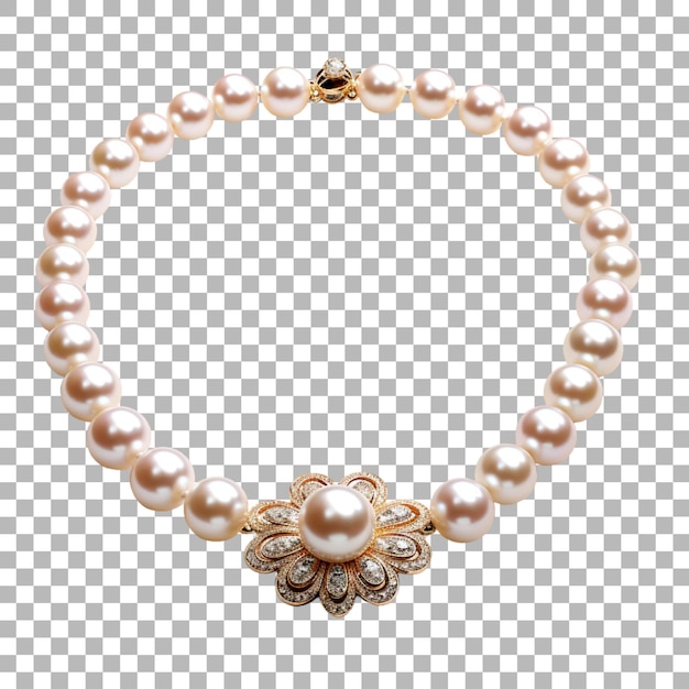 PSD pearl necklace on transparent background