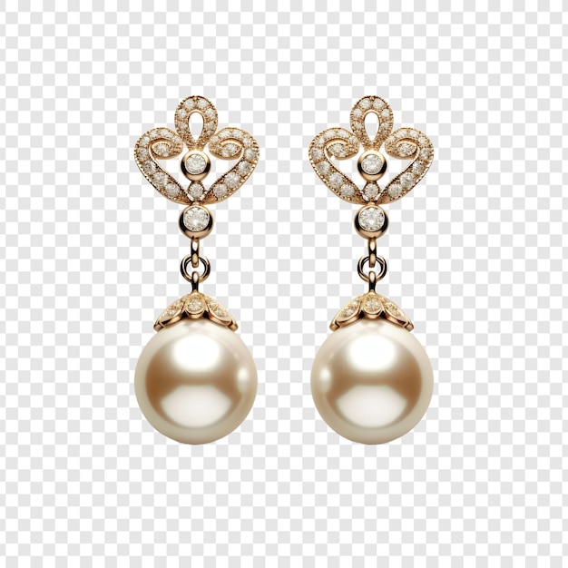 PSD a pearl ornament earring or necklaces without girl item isolated on transparent background