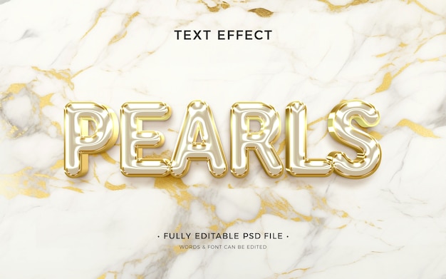 PSD pearl text effect