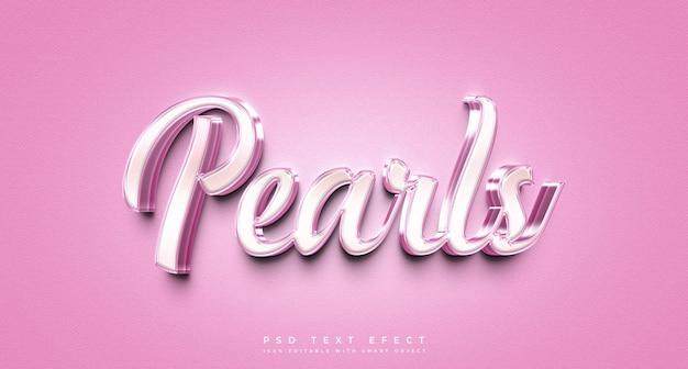 PSD pearls 3d teksteffect sjabloon