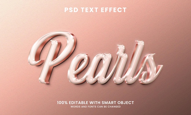 PSD Жемчуг глянцевый 3d текстовый эффект