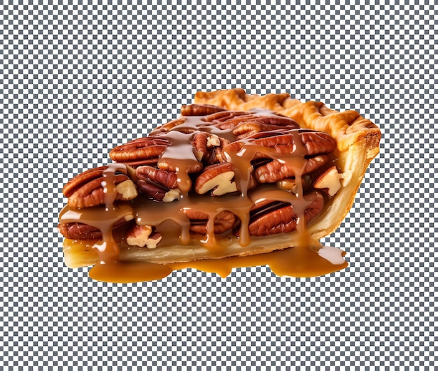 PSD pecan pie slice isolated on transparent background