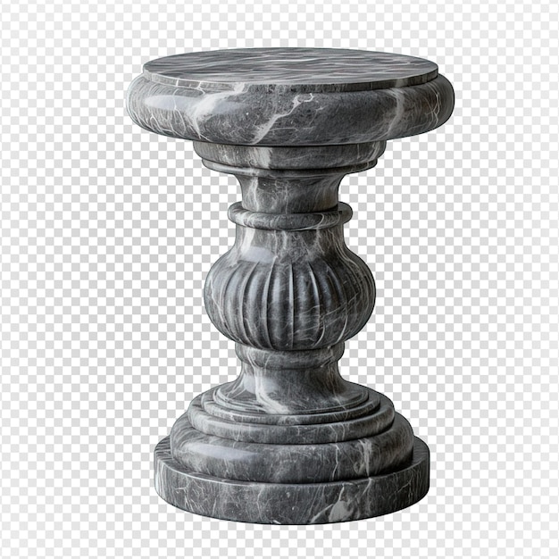 Pedestal marble isolated on transparent background marble display png generative ai