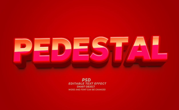 pedestal psd 3d editable text effect