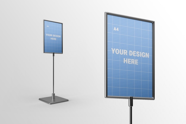 PSD pedestal sign stand mockup