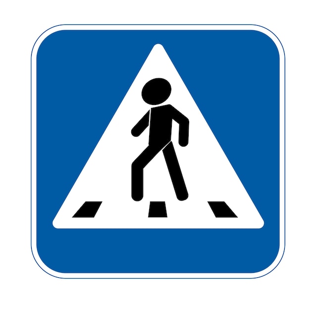 Pedestrian crossing sign on a blank background Ideal for traffic urban planning or road safety