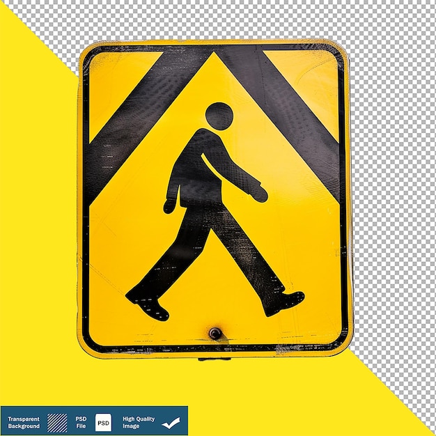 PSD pedestrian crossing sign on transparent background png psd