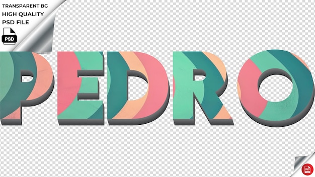 PSD pedro typografie gradiënt turquoise retro tekststructuur psd transparant