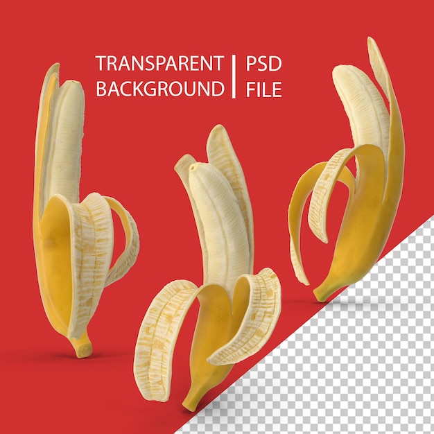 PSD peeled banana png