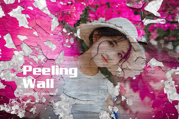 Peeling muur foto-effect psd