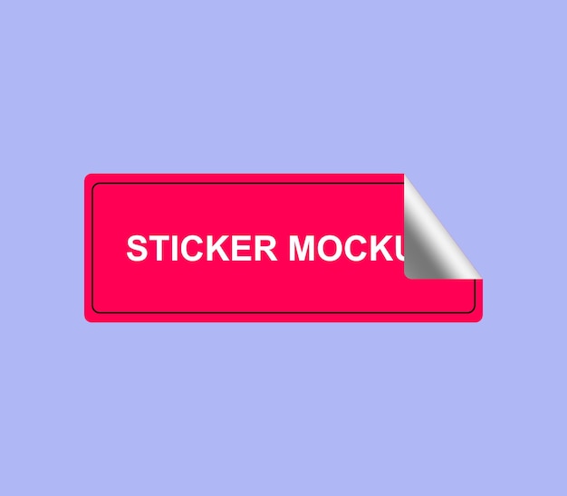 PSD peeling square sticker per mockup