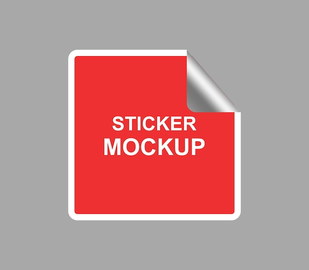 PSD peeling square sticker for mockup