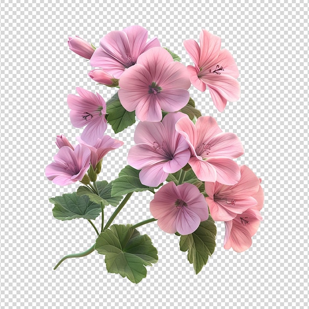 PSD pelargonium flower isolated