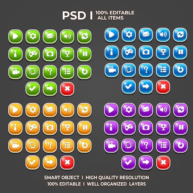 Peli-käyttöliittymäsarja, peli-käyttöliittymäsarja, peli-käyttöliittymäpainike, pelipainike, peli-käyttöliittymä PSD, peli-käyttöliittymämallipohja, peli-ikoni
