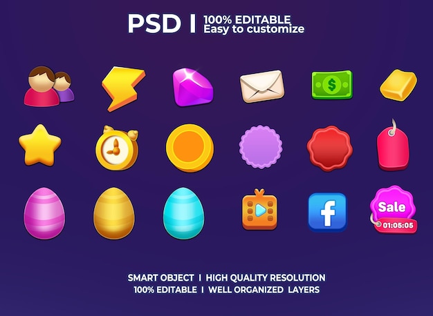 Peli-UI-paketti, pelielementit, peli-UI-painike, rento peli-UI-paketti, peligrafiikka, käyttöliittymä, 2D