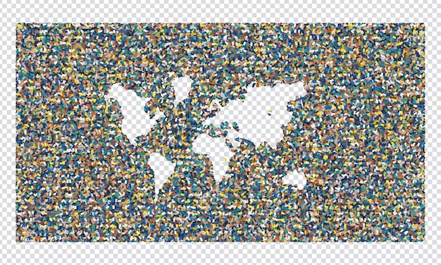 PSD pełna kolorowa mapa świata