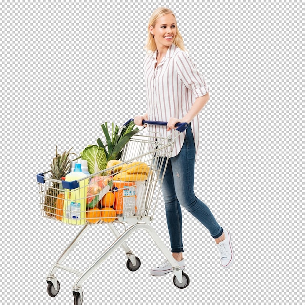 Pełny portret uśmiechniętej kobiety