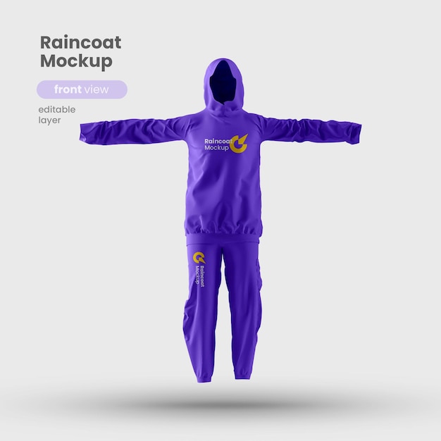 PSD pemium raincoat mockup for rainy season