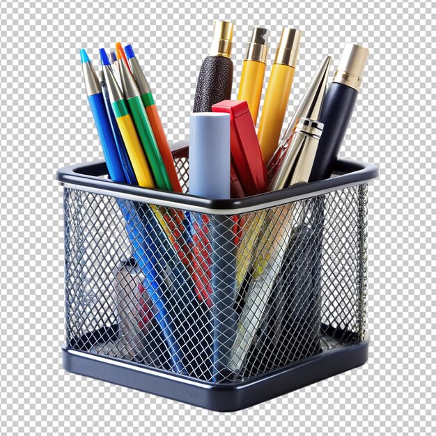 PSD pen holder on transparent background