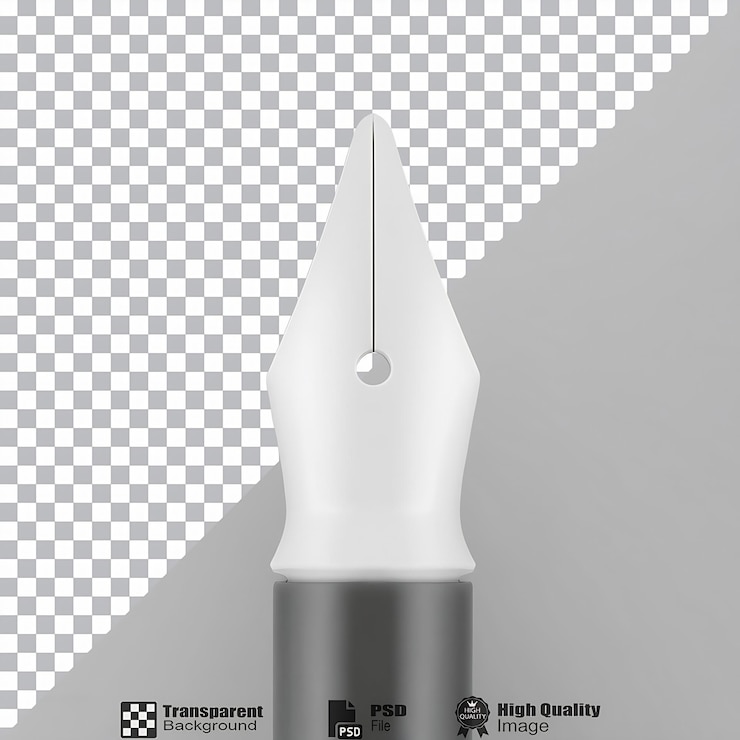PSD pen nib icon white isolated on transparent background