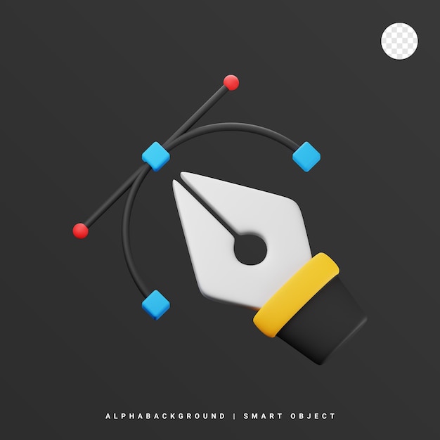 PSD pen tool 3d icon illustration