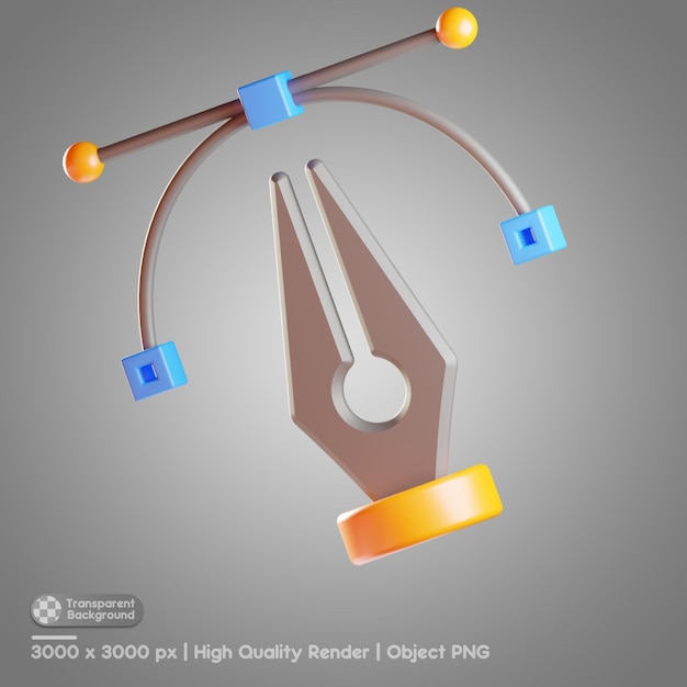 Pen Tool 3d illustration