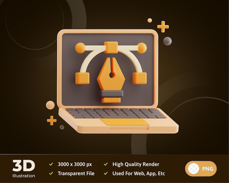 PSD pen tools art design 3d illustration