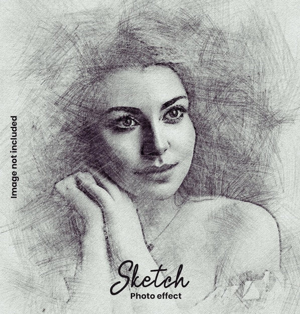 Pencil art photo effect template