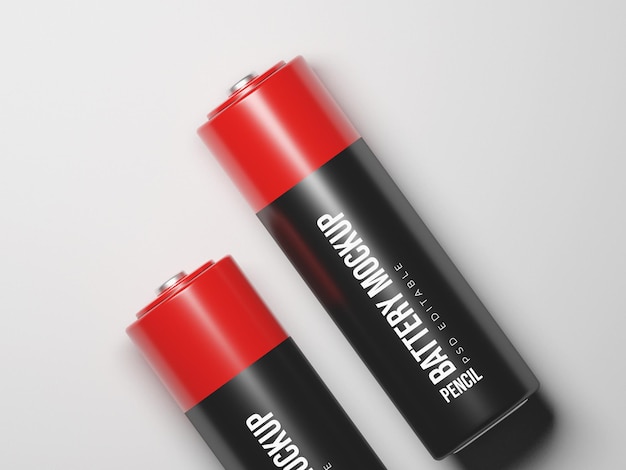 Pencil battery mockup