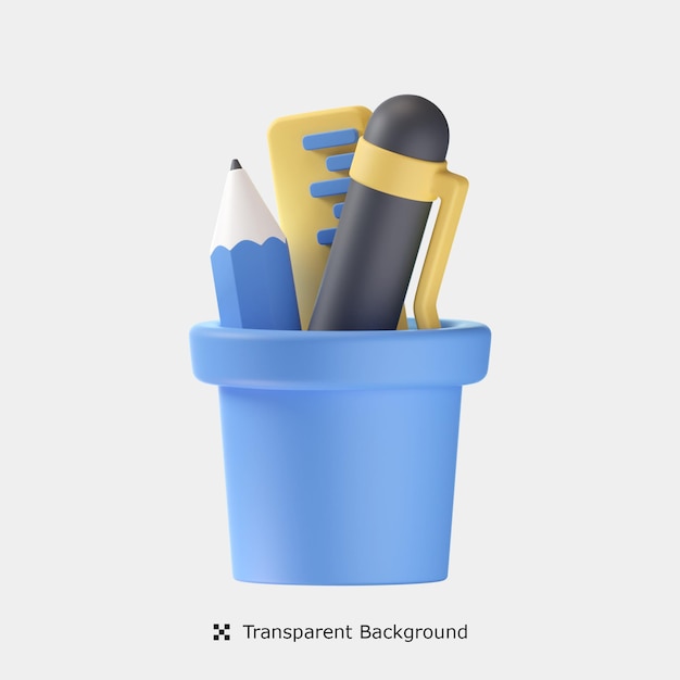Pencil Case 3d icon illustration