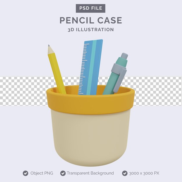 A pencil case with pencils in it and a pencil in the container