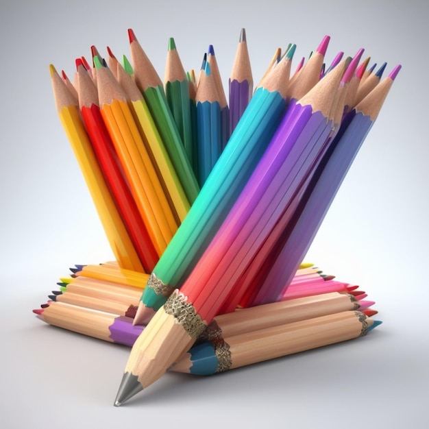 PSD pencil colors psd on a white background