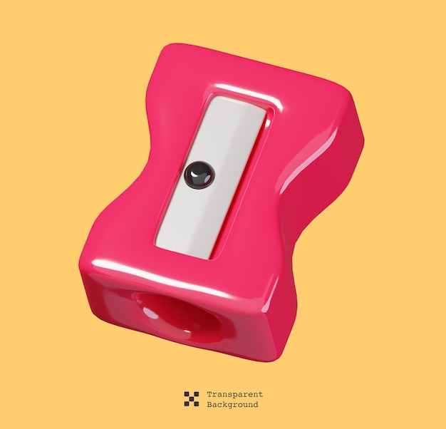 Pencil sharpener isolated. Education and school. 3D render illustration.