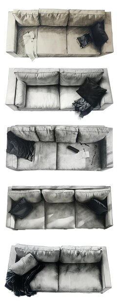 PSD pencil sketch of couch cutout