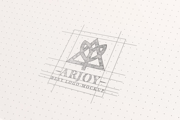PSD pencil sketch минималистский макет логотипа