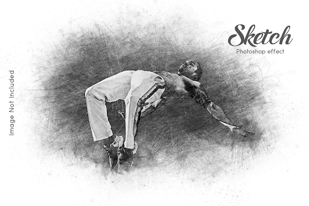 Pencil sketch photo effect template