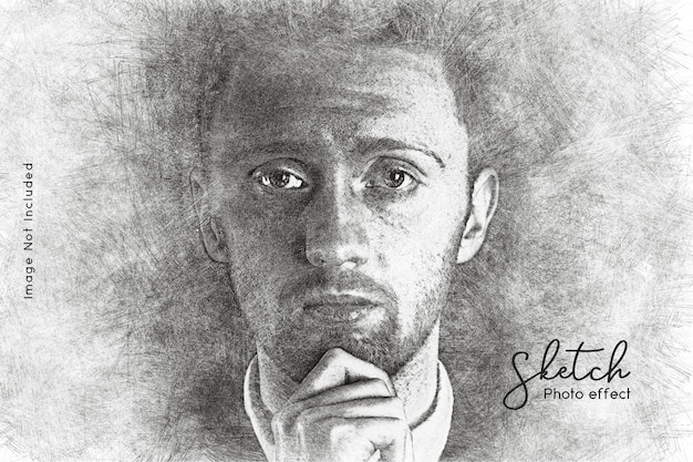 pencil sketch psd effect template