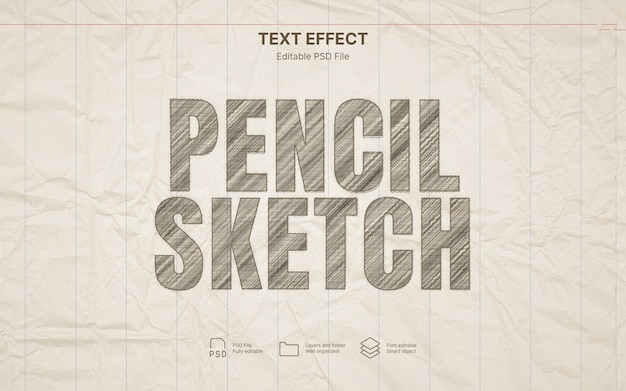 Pencil sketch  text effect