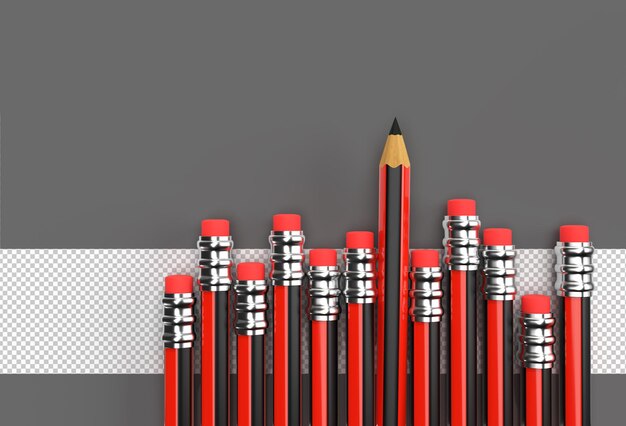 Pencils collection transparent psd file.