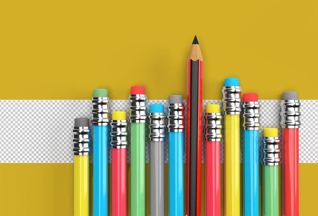 Pencils Collection Transparent Psd File.