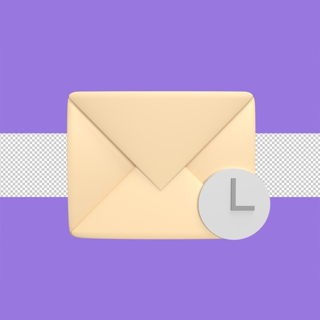 Pending message 3d icon model cartoon style concept render illustration