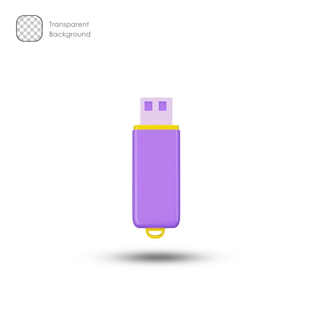 Pendrive 3d ikona i symbol na białym tle. Nowoczesny i minimalistyczny design.