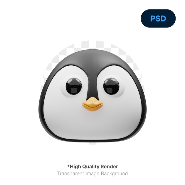 PSD pinguino simpatico animale icona 3d