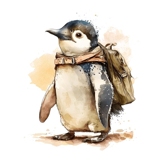 Penguin portrait animal 4096px png transparent 300dpi for tshirt clipart book cover frame wall art