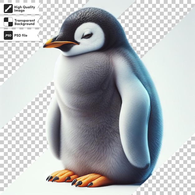 A penguin that is on a paper with the word penguin on it