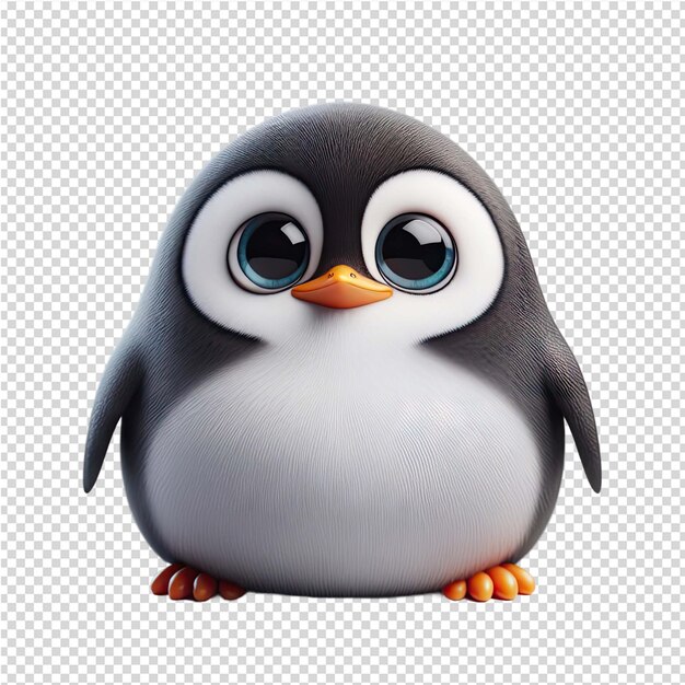 PSD a penguin with big eyes and a blue eye