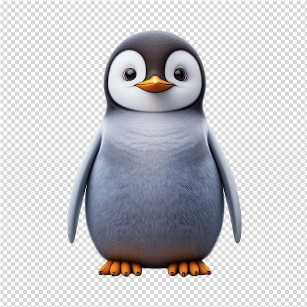 PSD a penguin with a black eye and a white background