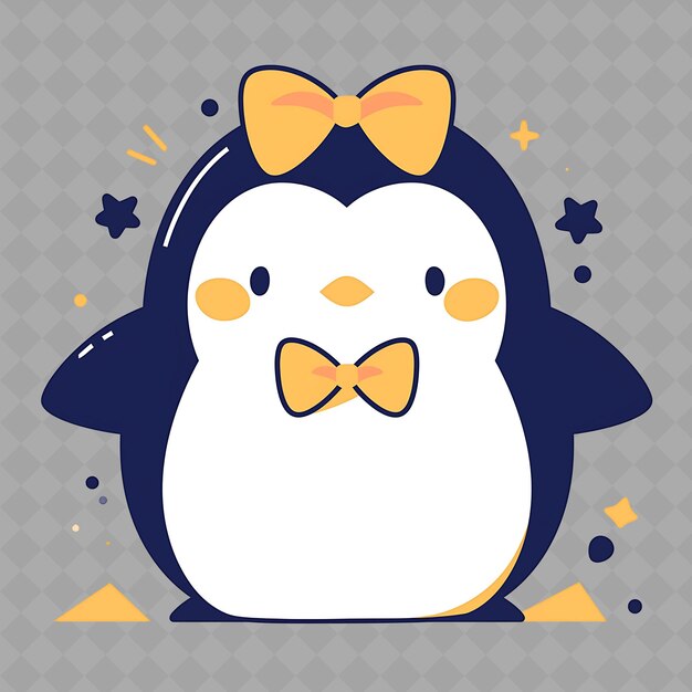 A penguin with a bow tie and a bow tie